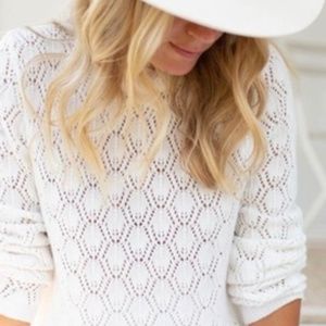 Elegant White Knit Sweater